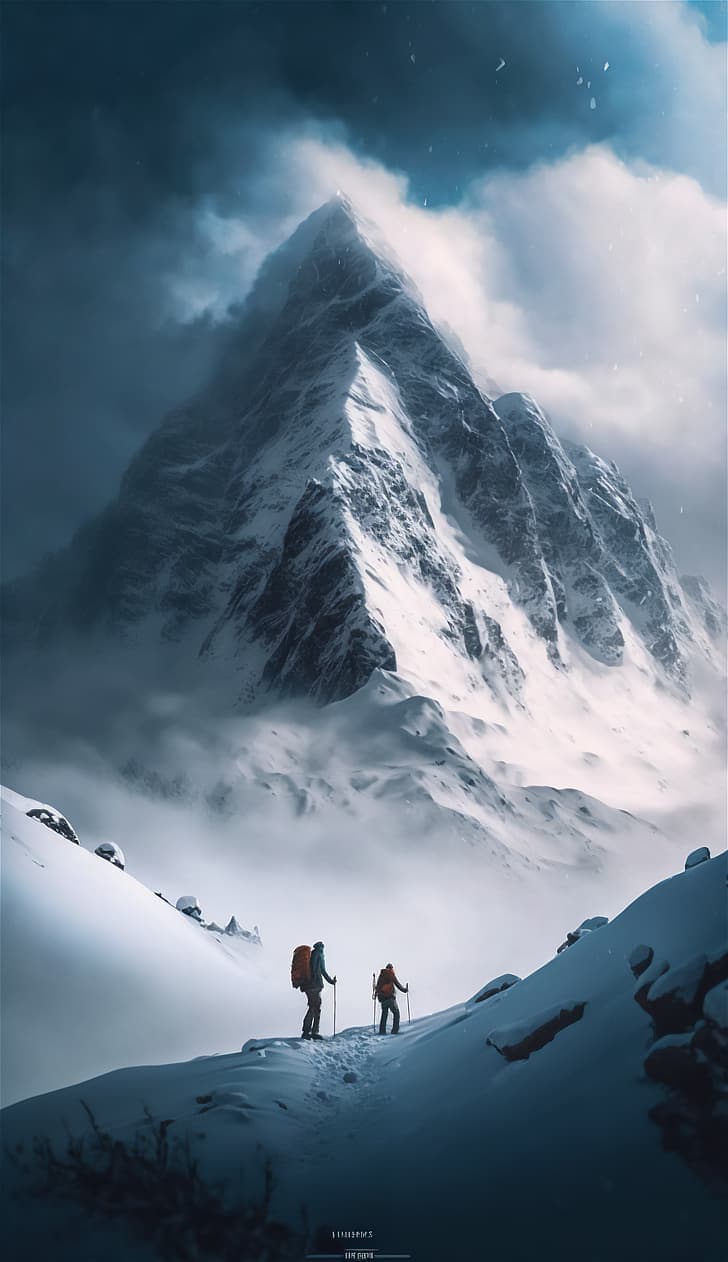 Ai Art Vertical Portrait Display Mountains Mountain Pass Hd Wallpaper Preview