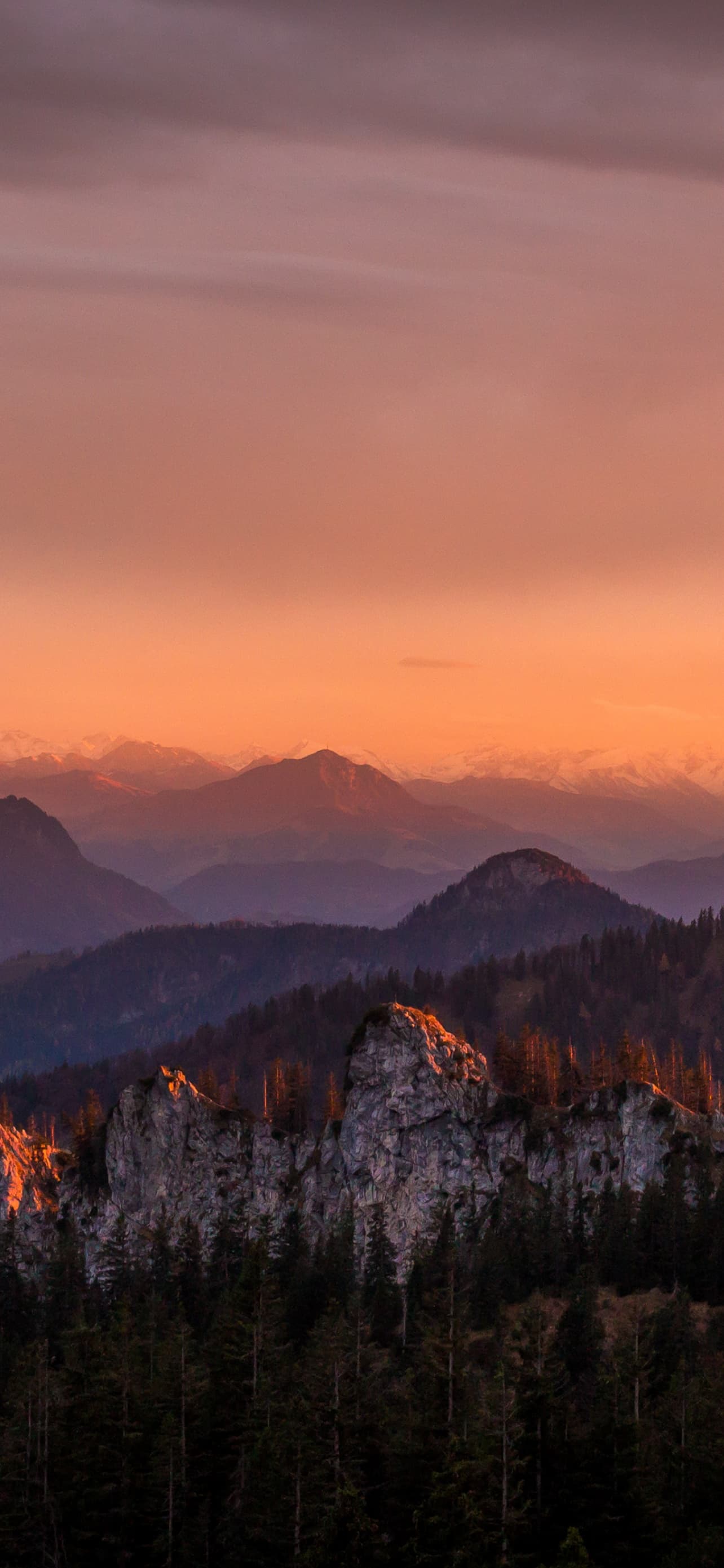 Alpenglow Sunrise Mountain Range Glacier Mountains Green x - free HD phone wallpaper for iPhone and Android, 1284x2778