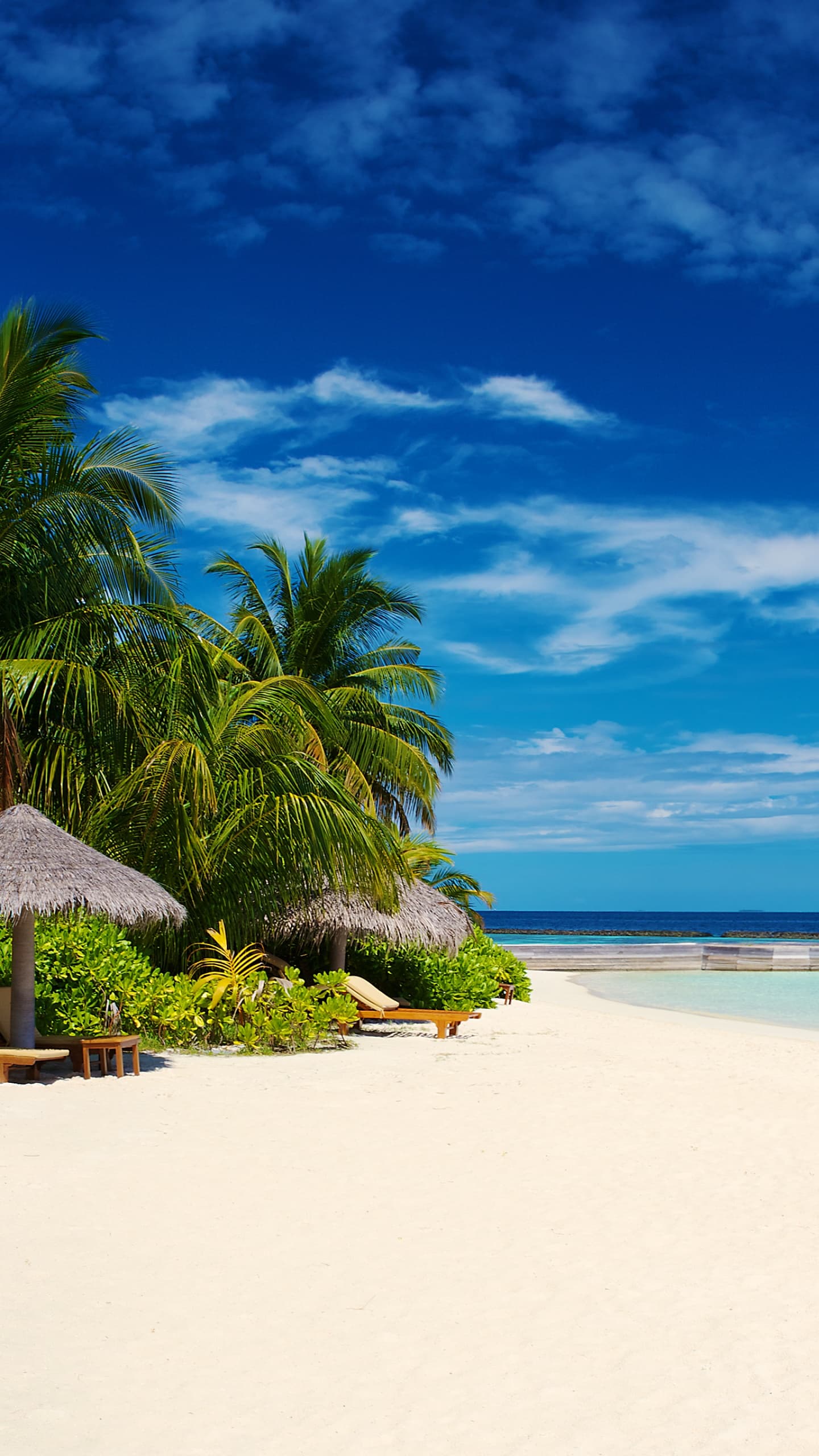 Baros Maldives Island Seascape Tropical Beach Blue Sky x - free HD phone wallpaper for iPhone and Android, 1284x2778