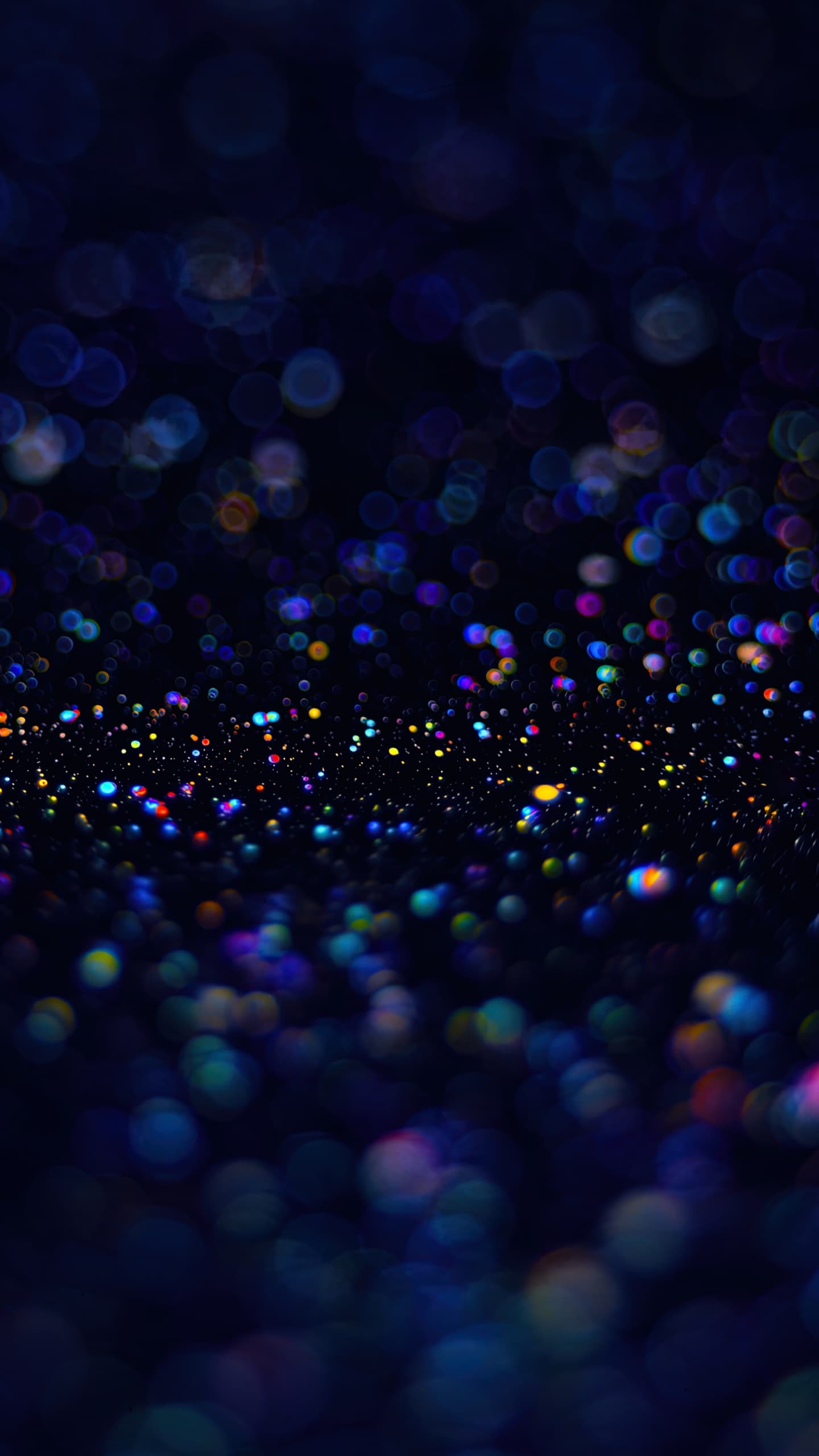 Bokeh Macro Dark Background Glitter Bubbles Colorful Blue x