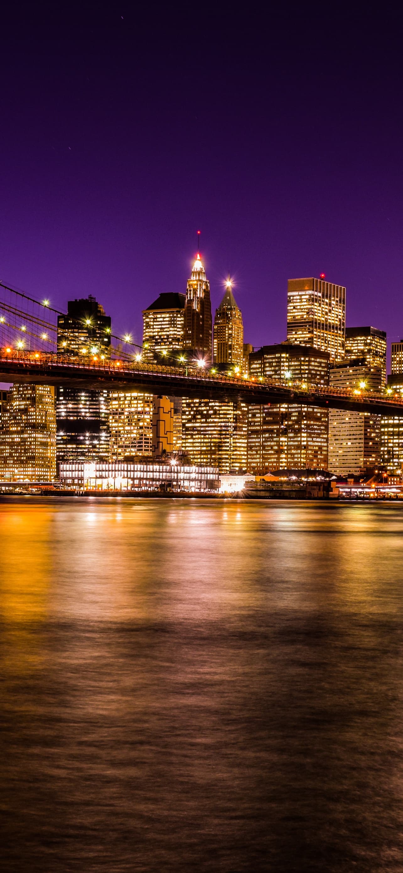 Brooklyn Bridge New York City Skyline Cityscape Night Time x