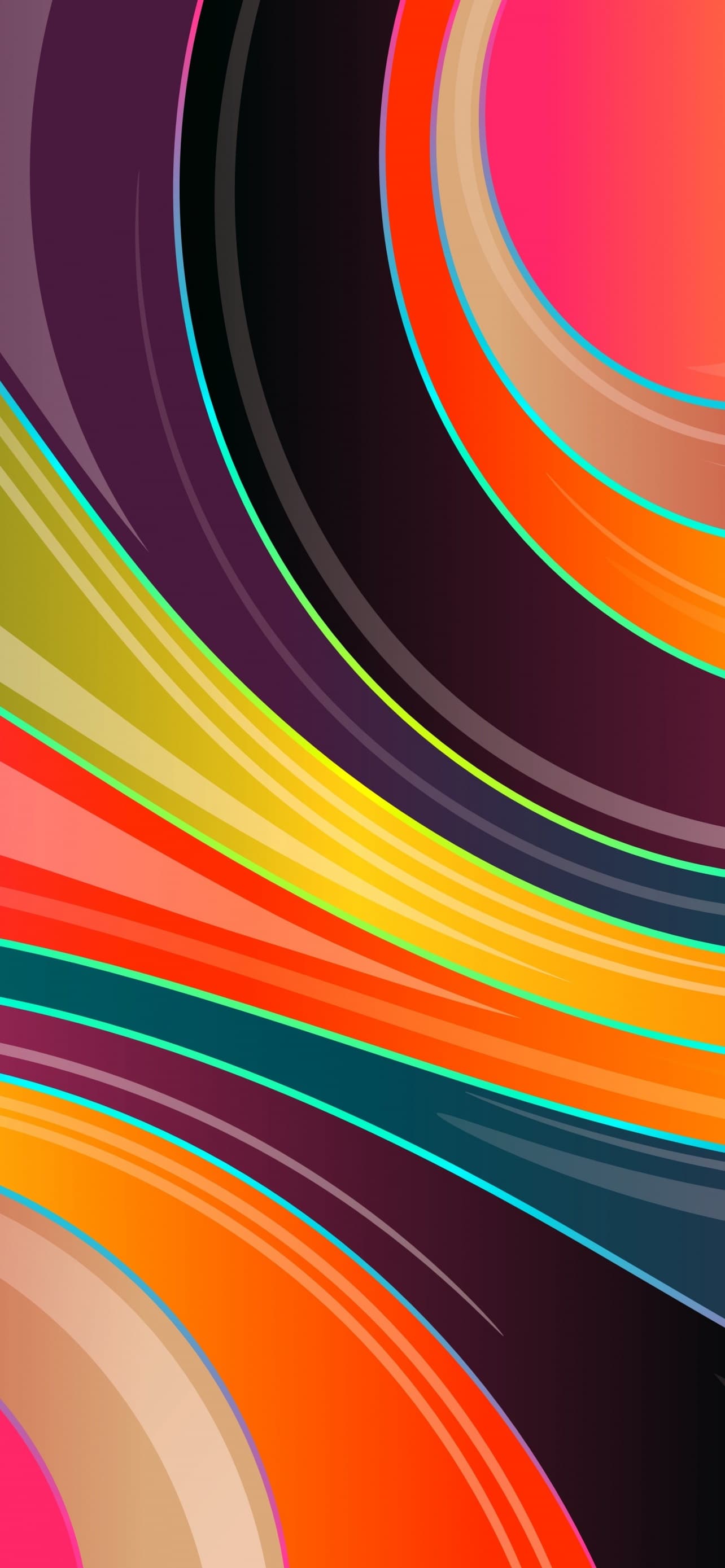 Colorful Background Waves Lines Glossy Multicolor 5k x - free HD phone wallpaper for iPhone and Android, 1284x2778