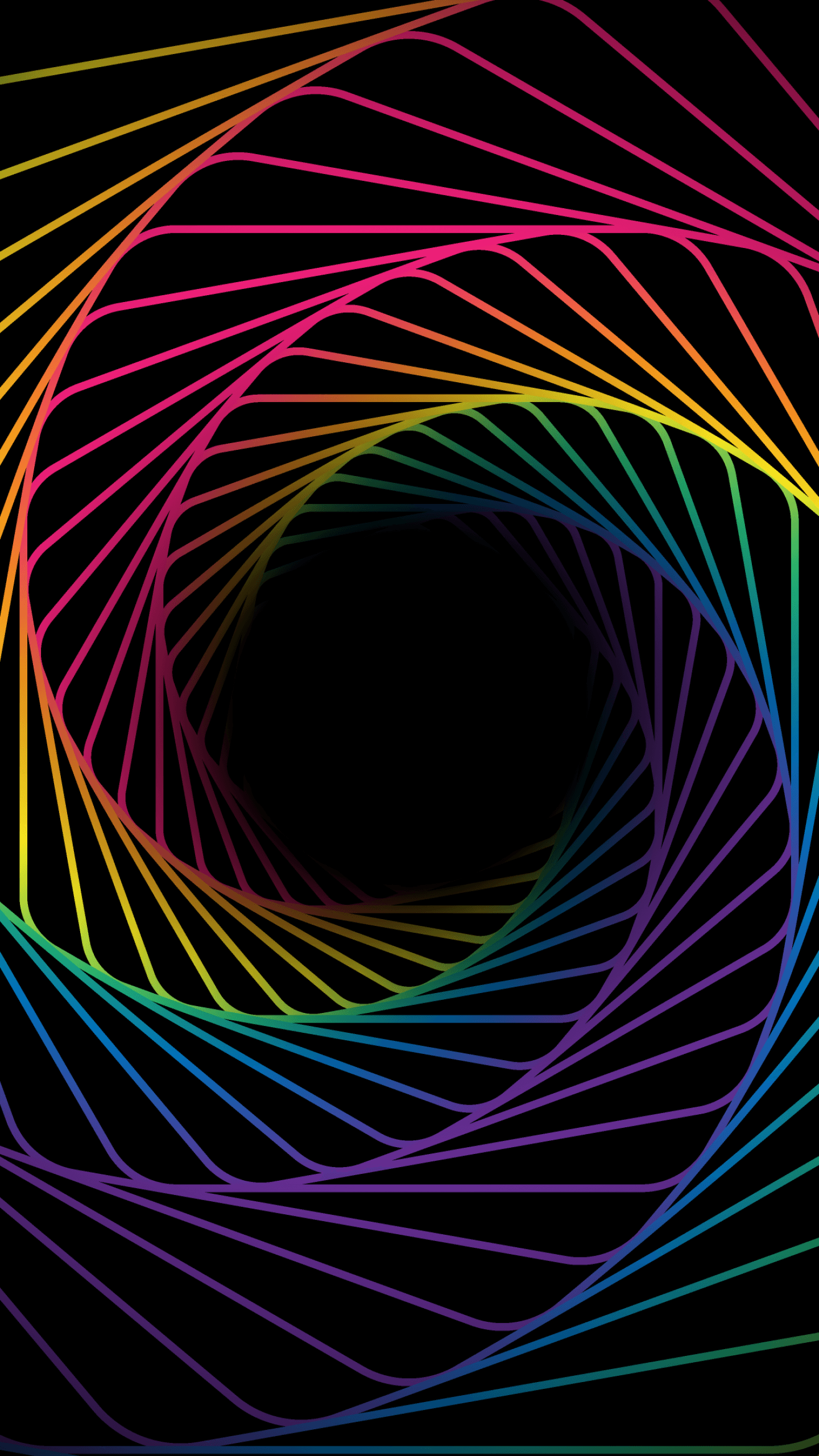 Cosmic Rainbow Swirl Spiral Black Background Multicolor x - free HD phone wallpaper for iPhone and Android, 1284x2778