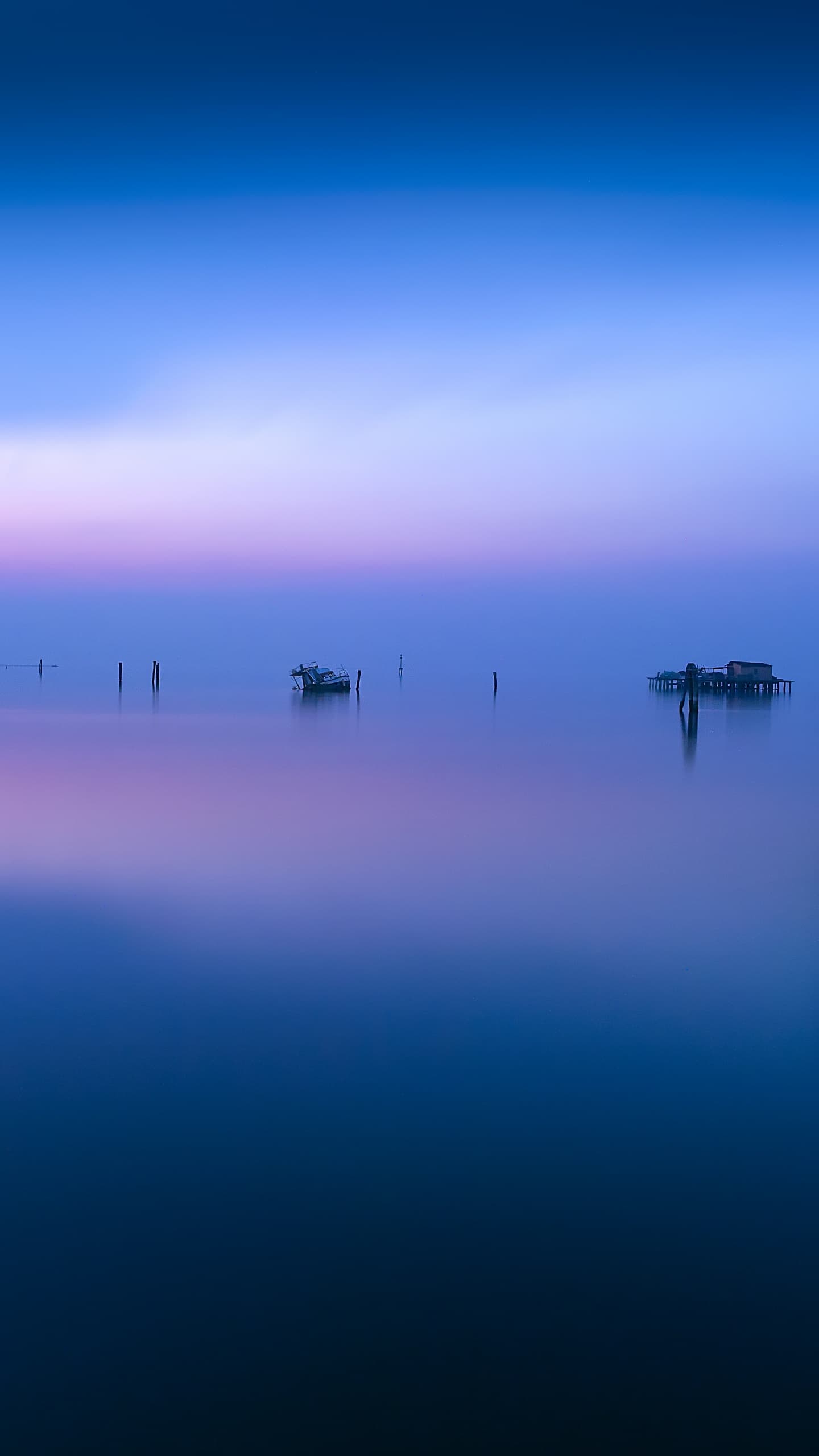 Fishing Huts Venice Italy Water Reflections Calm Sunset Sea x