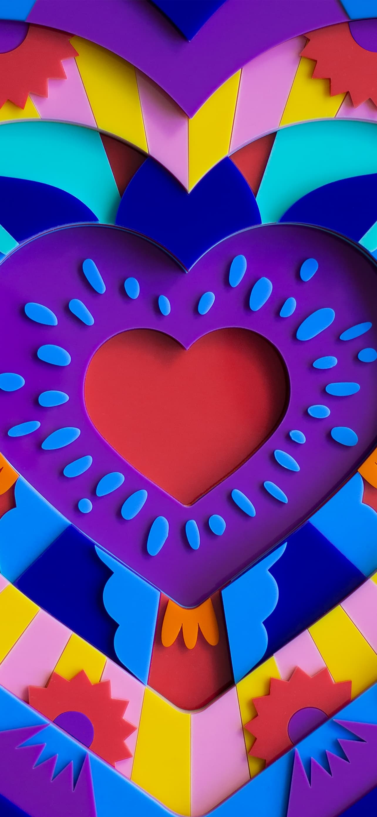 Love Heart Colorful 3d Acrylic Multicolor Instagram x
