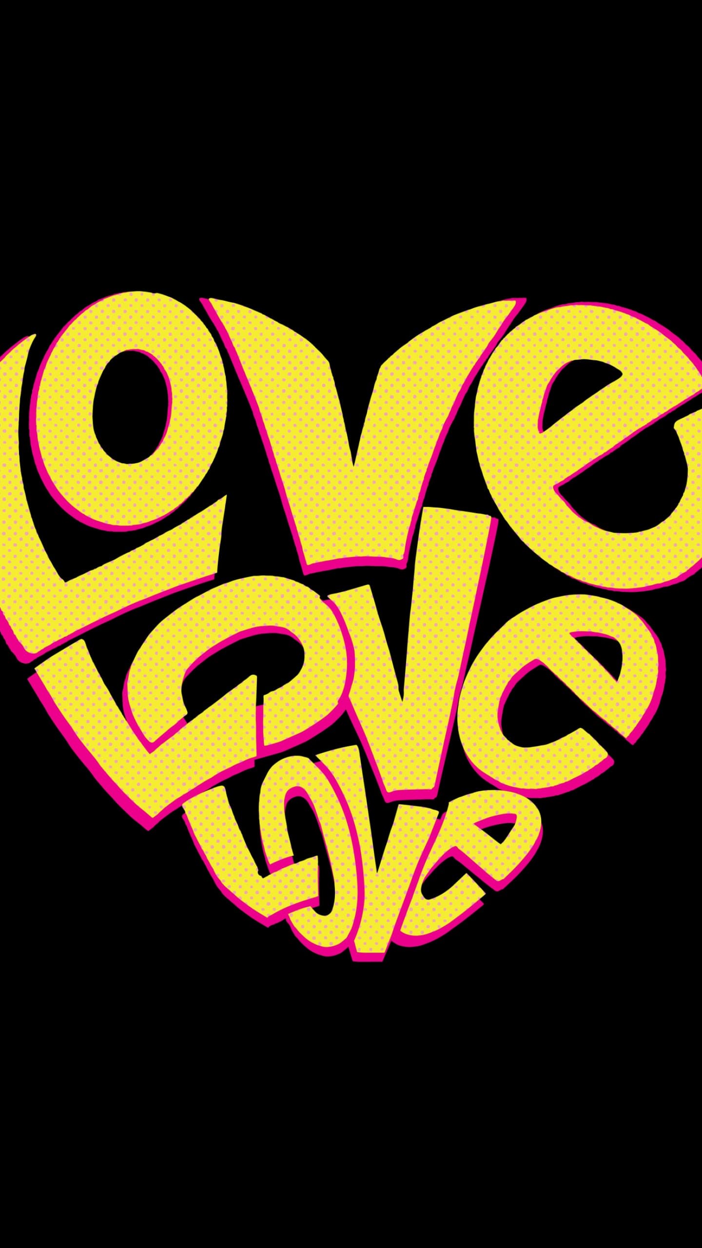 Love Word Love Heart Black Background Yellow x - free HD phone wallpaper for iPhone and Android, 1284x2778