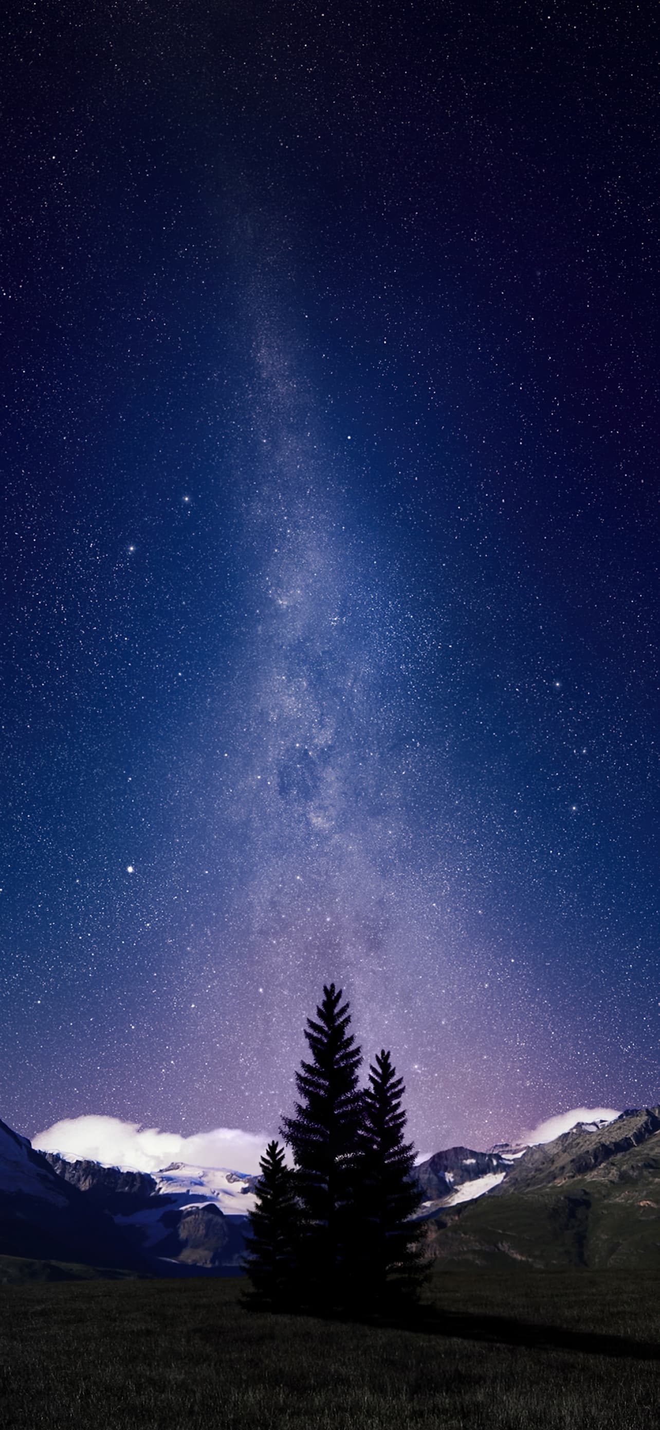 Milky Way Night Sky Alps Mountains Swiss Alps Digital x