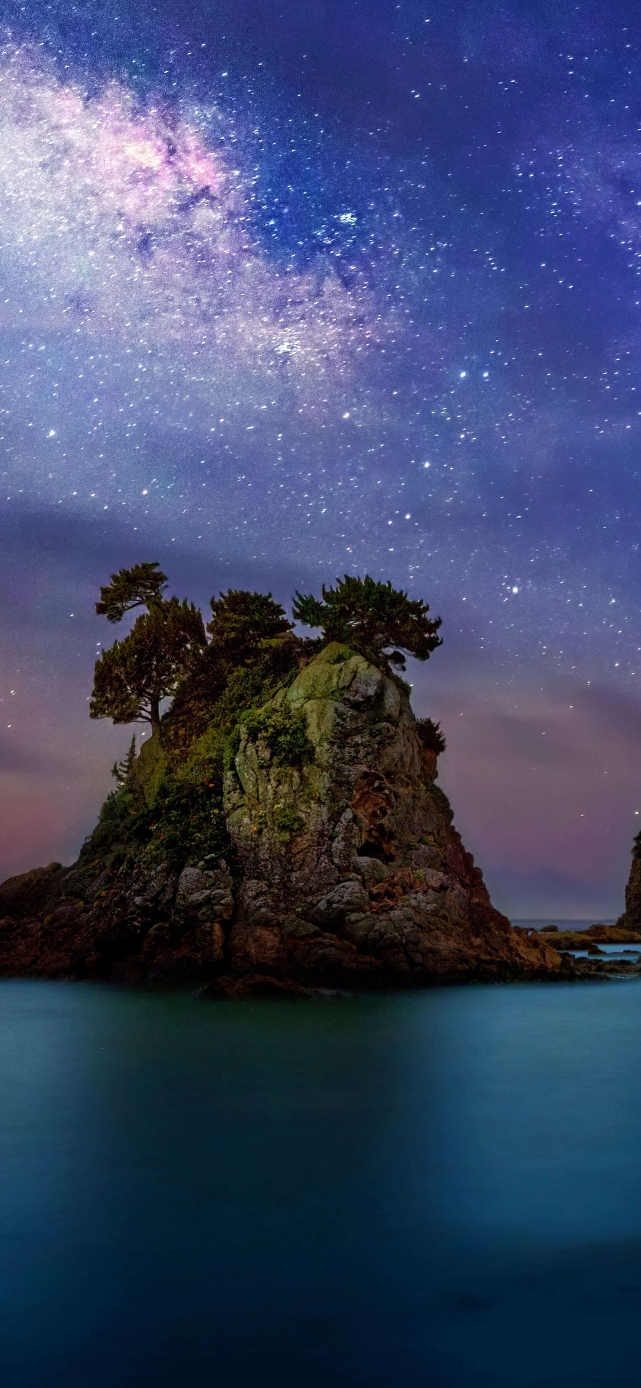 Minokake Rock Milky Way Dawn Night Sunset Izu Peninsula x - free HD phone wallpaper for iPhone and Android, 1284x2778