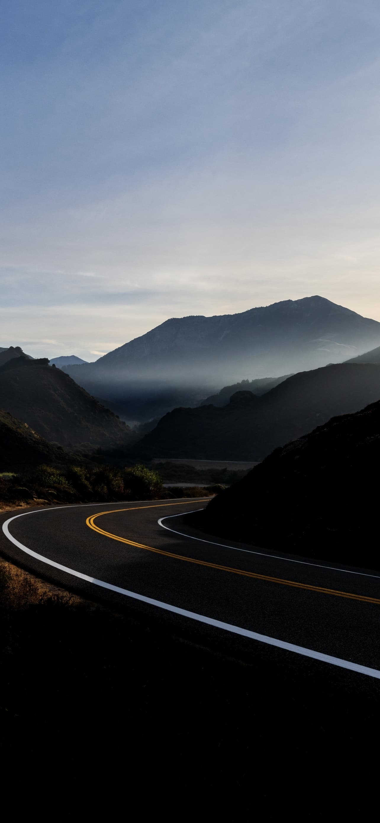 Road Mountains Tarmac Sunrise Morning Macos Big Sur Stock 5k x - free HD phone wallpaper for iPhone and Android, 1284x2778