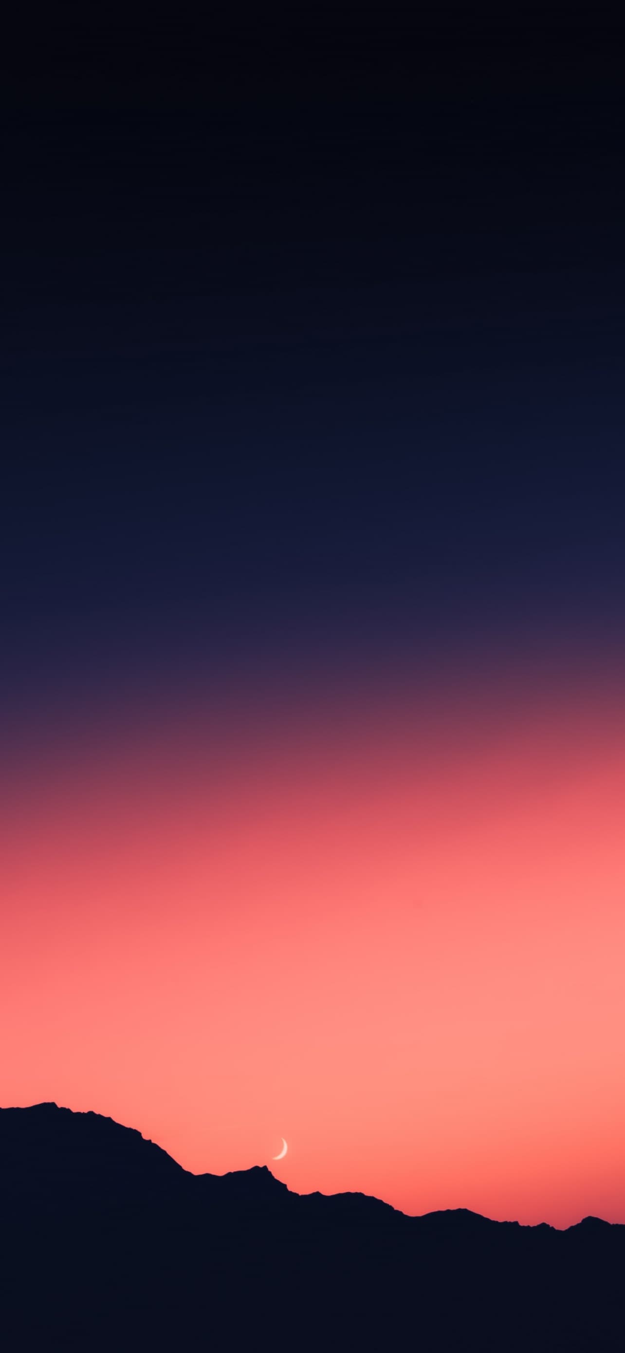 Silhouette Mountain Sunset Orange Sky Mountain Range Moon x - free HD phone wallpaper for iPhone and Android, 1284x2778
