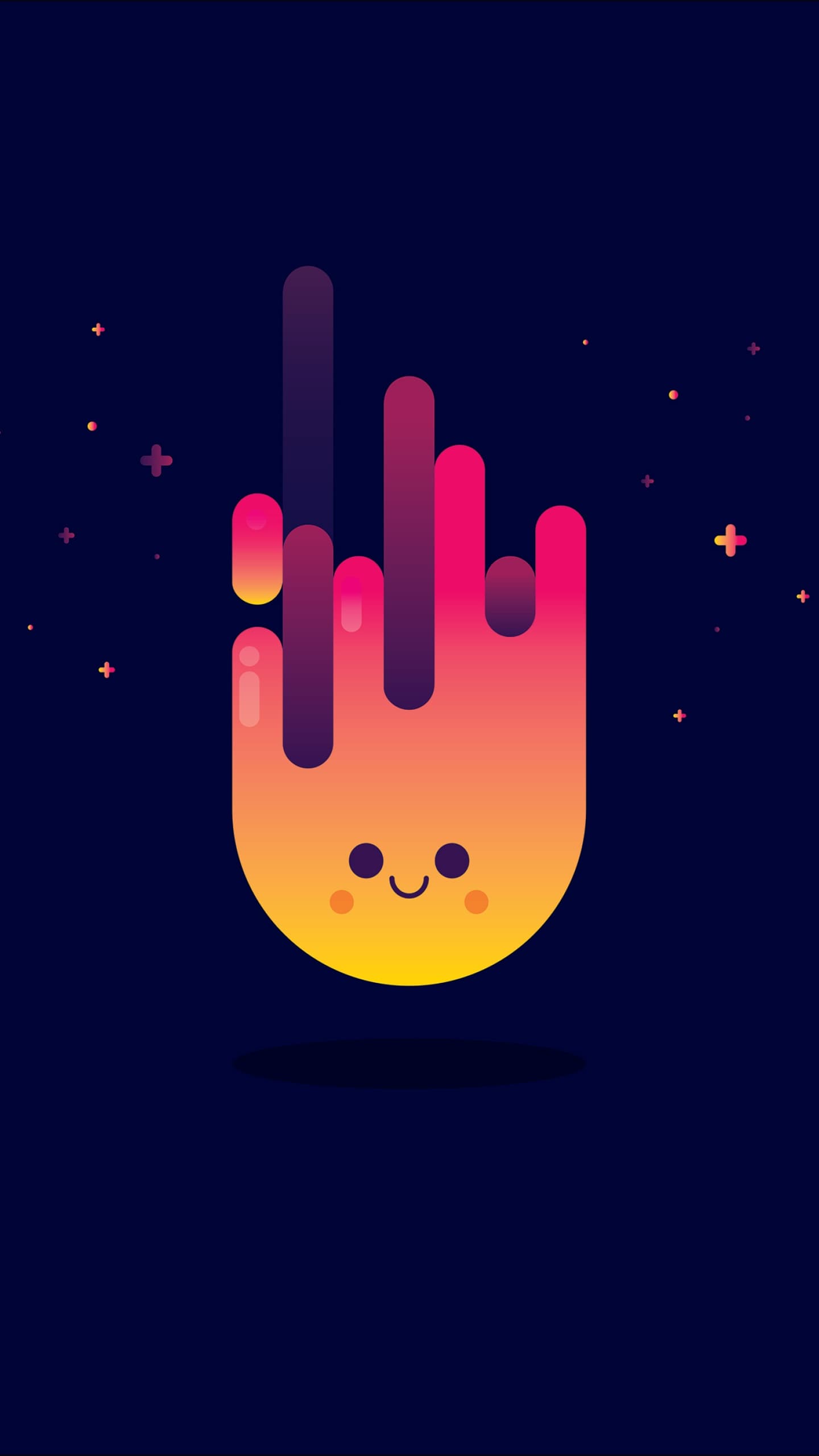 Smiley Fire Minimal Art Illustration Dark Background x