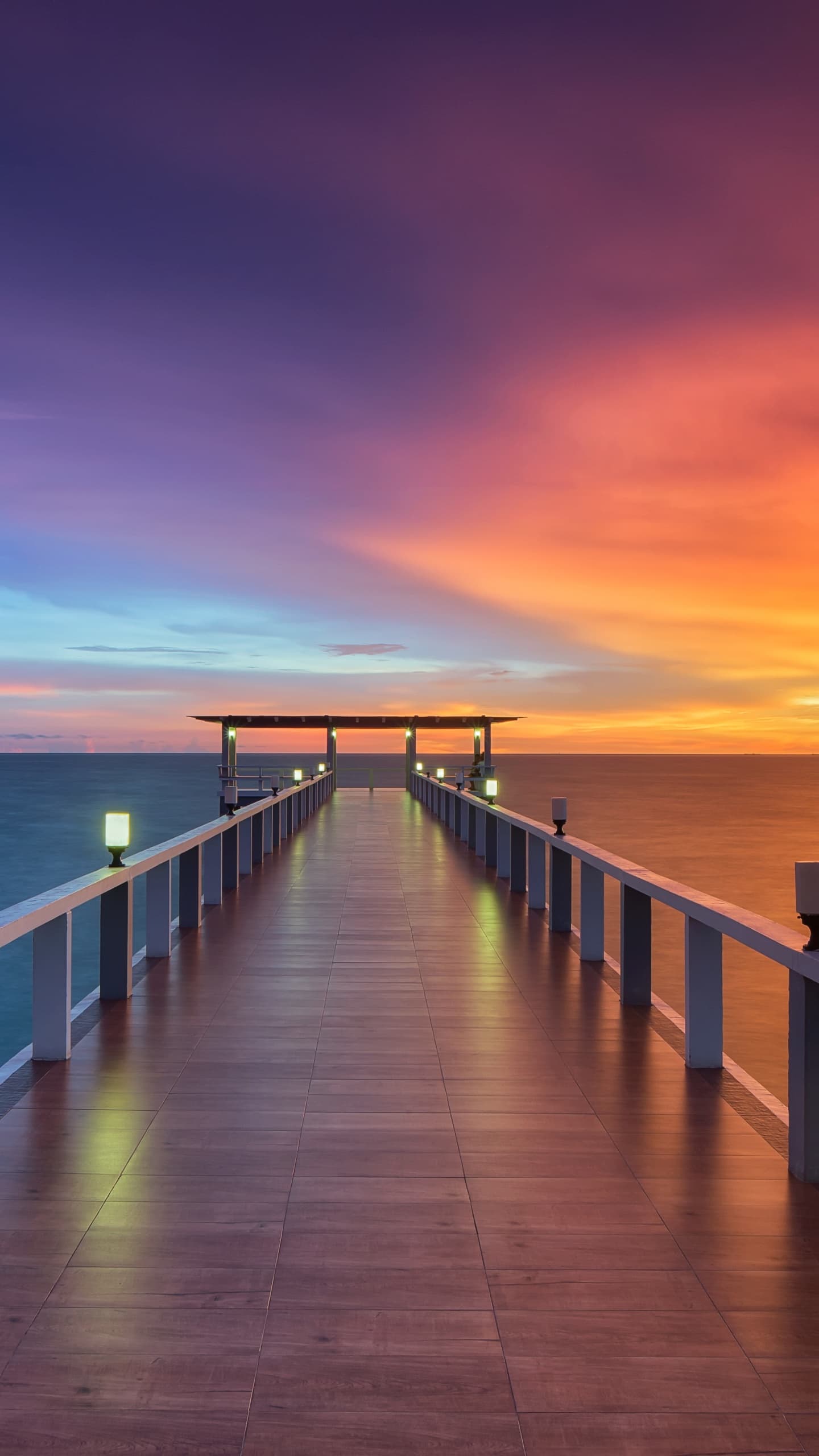 Wooden Pier Sunset Horizon Resort Dawn Dusk Vacation x