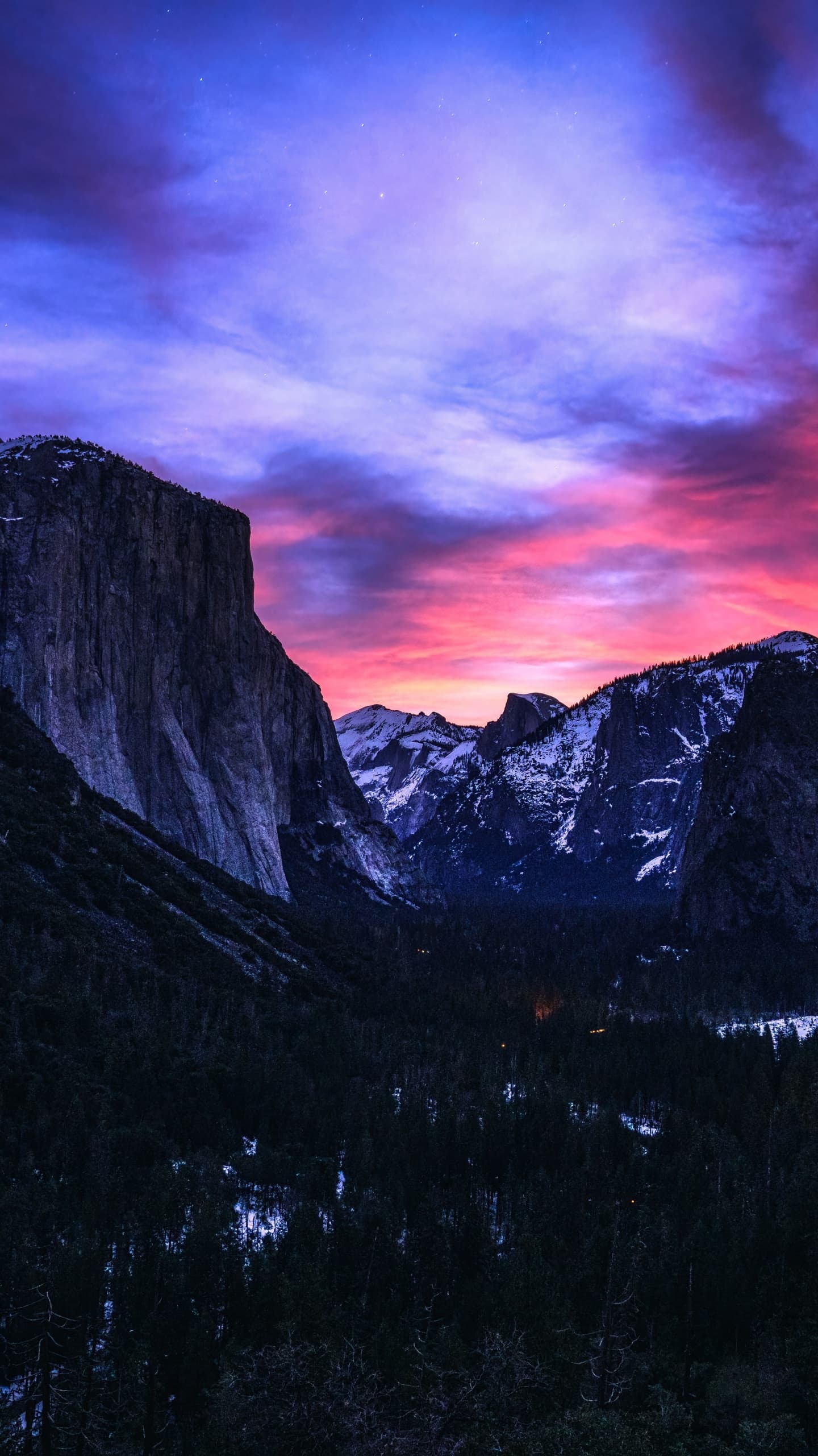 Yosemite National Park Sunrise Tunnel View Beautiful Sky x - free HD phone wallpaper for iPhone and Android, 1284x2778